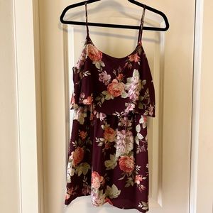 Maroon Floral Dress